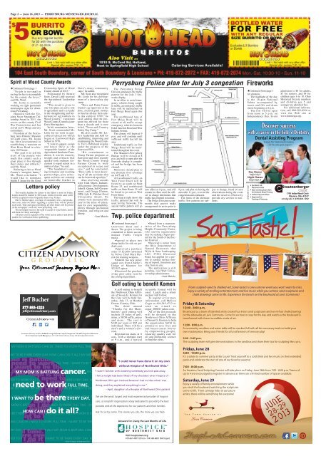 June 26, 2013 PDF Edition of the Perrysburg Messenger Journal