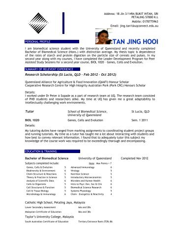CV â TAN JING HOOI - Pork CRC