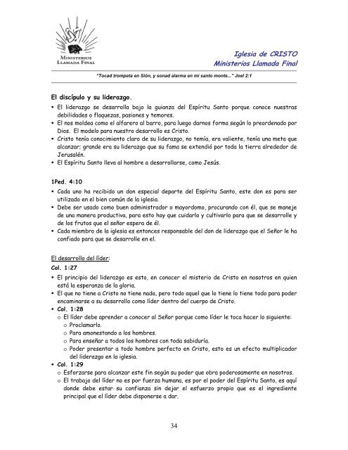 El Caminar Diario - IGLESIA DE CRISTO - Ministerios Llamada Final ...