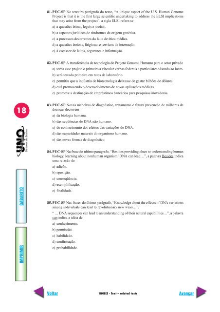 inglês tests with no relation with texts - Prof. Ms. Aldo Vieira