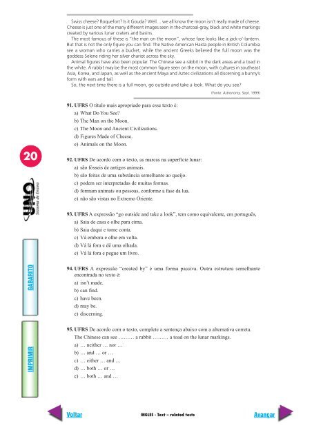 inglês tests with no relation with texts - Prof. Ms. Aldo Vieira