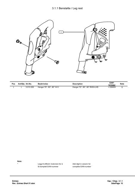 Service manual Emineo Short - Handicare