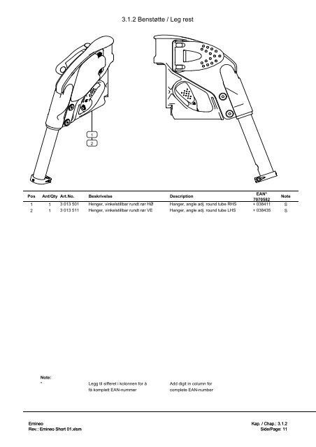 Service manual Emineo Short - Handicare