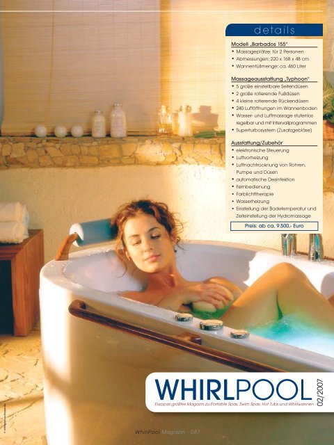 Whirlpool Magazin 02/2007 - Victory Spa - Whirlpool-zu-Hause.de