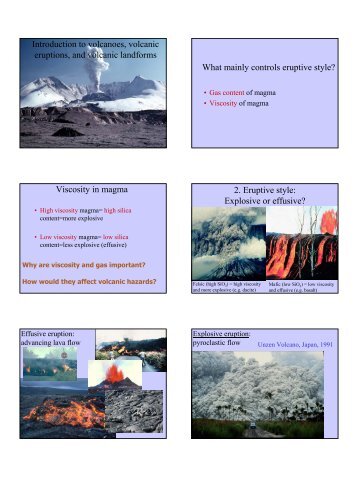 Introduction to volcanoes, volcanic eruptions, and volcanic ...