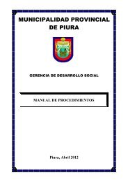 Manual de Procedimientos - Municipalidad Provincial de Piura