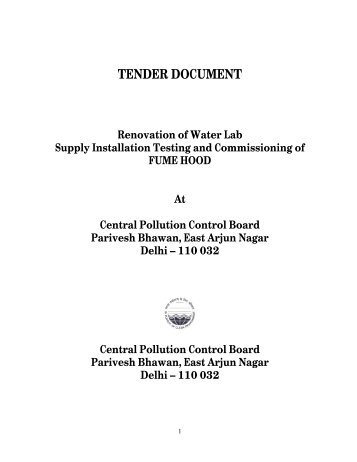 Tender Document for Renovation ofWater Lab Supply Installation ...