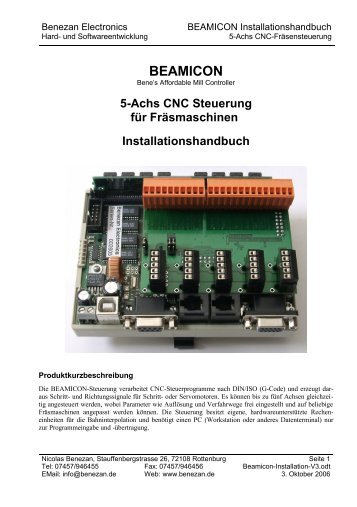 Installationshandbuch fÃ¼r BEAMICON V3 - Benezan Electronics