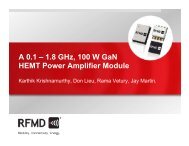 A 0.1 Ã¢Â€Â“ 1.8 GHz, 100 W GaN HEMT Power ... - RF Micro Devices