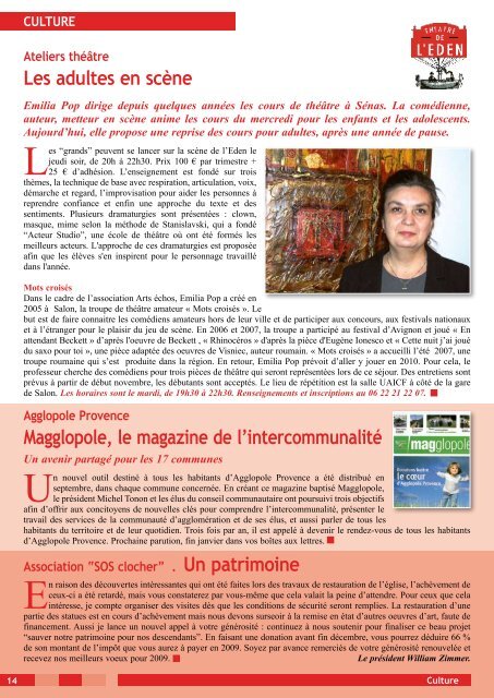 dimanche 8 fÃ©vrier, de 9h30 Ã  12h au Foyer rural d'Orgon - SÃ©nas