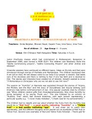prarthana report â 21 malleswaram junior - Shri Chitrapur Math