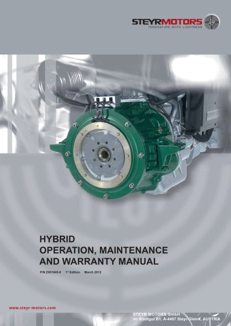 hybrid operation, maintenance and warranty manual - Steyr Motors