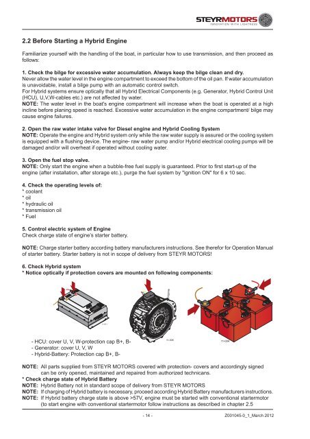 hybrid operation, maintenance and warranty manual - Steyr Motors