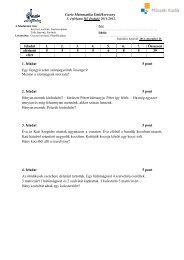 Curie Matematika EmlÃ©kverseny feladat 1. 2. 3. 4. 5. 6. 7. Ãsszesen ...