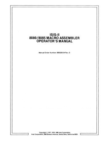 isis-ii 8080/8085 macro assembler operator's manual - Bitsavers