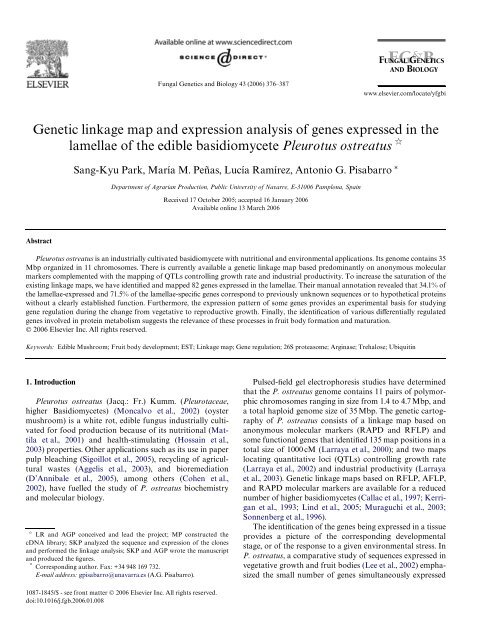 Genetic linkage map and expression analysis of genes expressed in ...