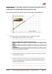 Student Activity Growth of a Plant - Project Maths