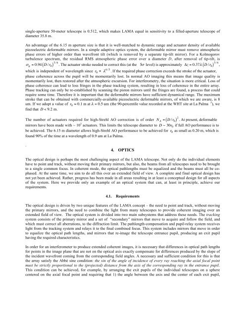 Large Aperture Mirror Array (LAMA) - Astronomy and Astrophysics at ...