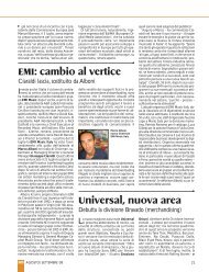 EMI: cambio al vertice Universal, nuova area - Musica e Dischi