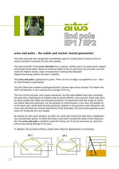 artos Pole systems for vineyards