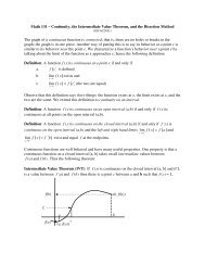 Continuity, IVT and the Bisection Method