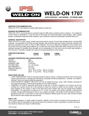 Weld On 1707 Data Sheet - Curbellplastics.com