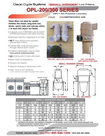 OPL-200/300 SERIES - Clean Cycle Systems