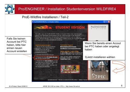 Pro/ENGINEER / Installation Studentenversion ... - ARGE 3D-CAD