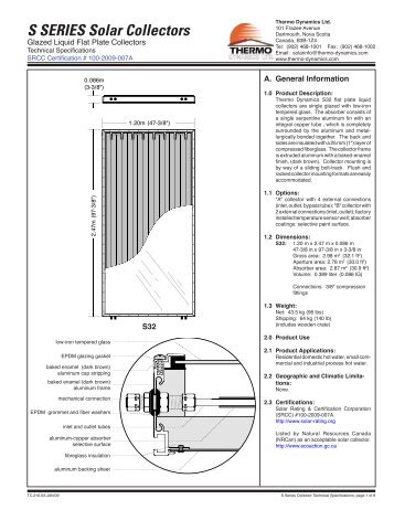 S SERIES Solar Collectors - Thermo Dynamics Ltd.
