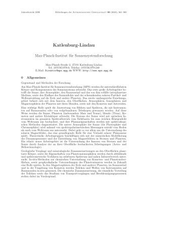 Katlenburg-Lindau - Astronomische Gesellschaft eV