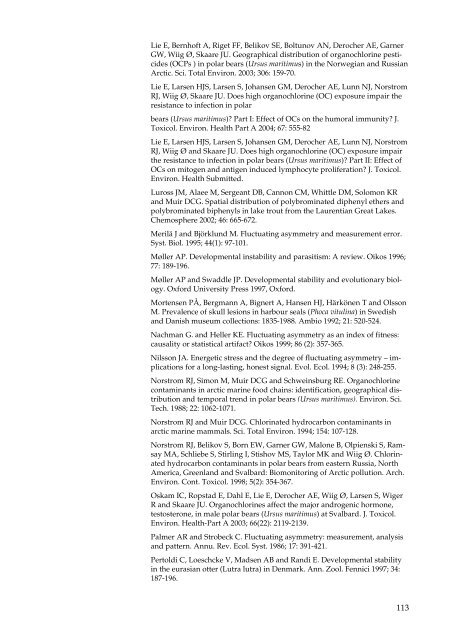 Organohalogen concentrations and a gross and histologic ...