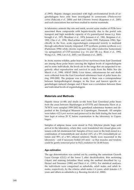 Organohalogen concentrations and a gross and histologic ...