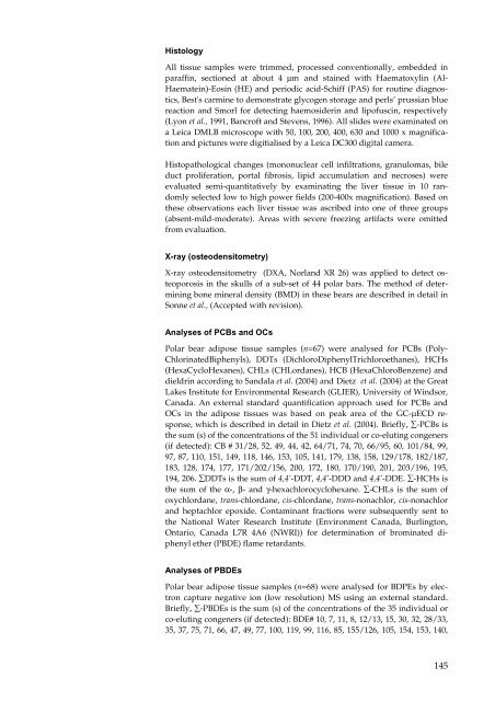 Organohalogen concentrations and a gross and histologic ...