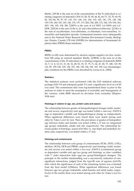 Organohalogen concentrations and a gross and histologic ...