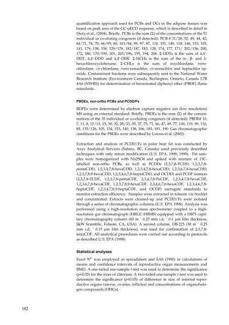 Organohalogen concentrations and a gross and histologic ...