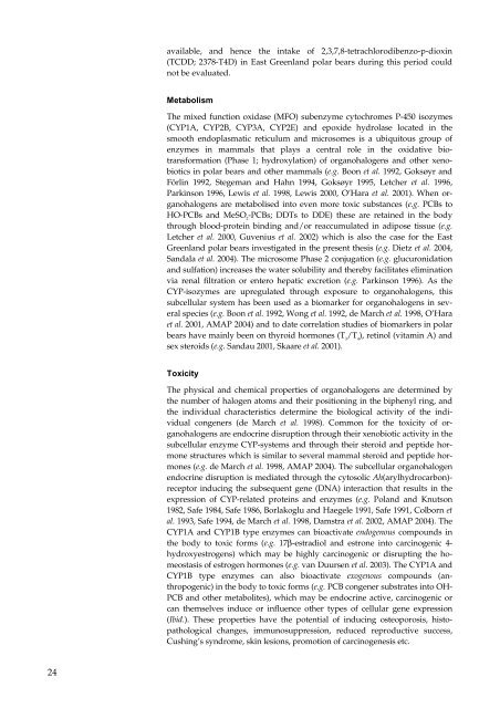 Organohalogen concentrations and a gross and histologic ...