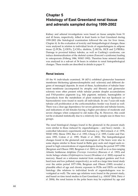 Organohalogen concentrations and a gross and histologic ...