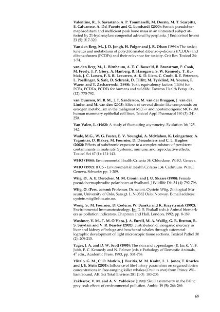 Organohalogen concentrations and a gross and histologic ...