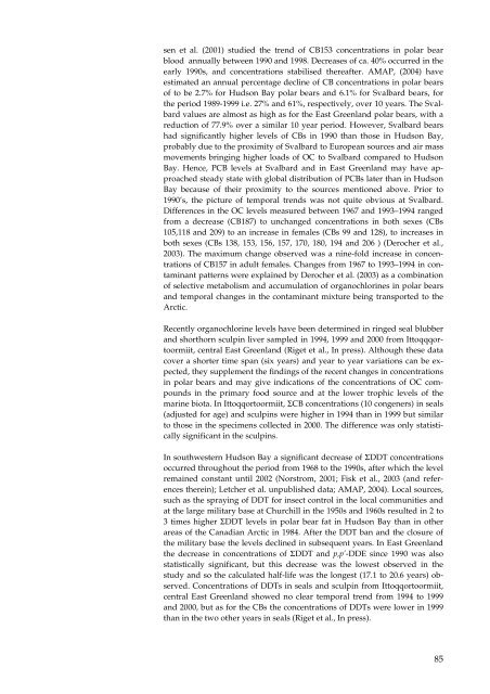 Organohalogen concentrations and a gross and histologic ...