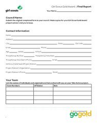 Contact Information Your Team Girl Scout Gold Award | Final Report