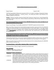 Subject to Board of Supervisors approval on 8/30/00 ... - Pinal County