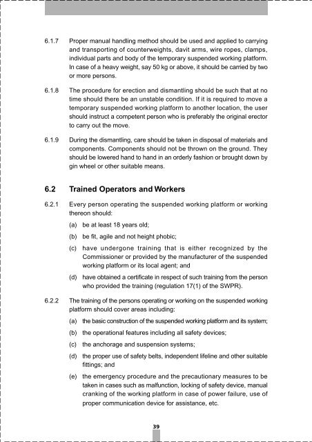 Code of Practice for Safe Use and Operation of Suspended Working ...