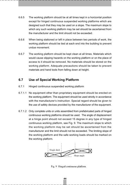 Code of Practice for Safe Use and Operation of Suspended Working ...