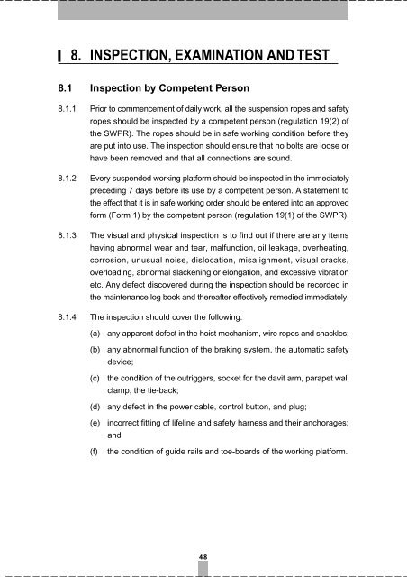 Code of Practice for Safe Use and Operation of Suspended Working ...