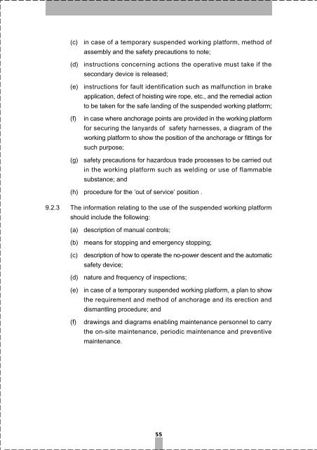 Code of Practice for Safe Use and Operation of Suspended Working ...