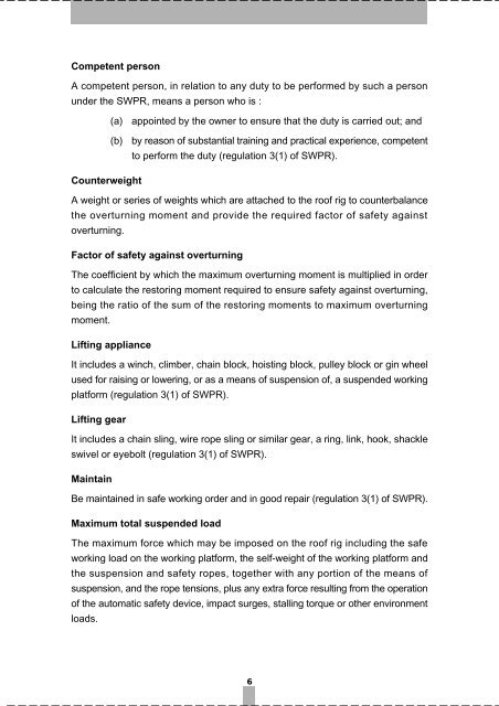 Code of Practice for Safe Use and Operation of Suspended Working ...