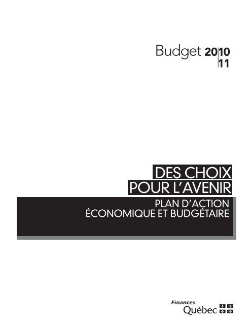 Plan d'action Ã©conomique et budgÃ©taire - Budget - Gouvernement ...
