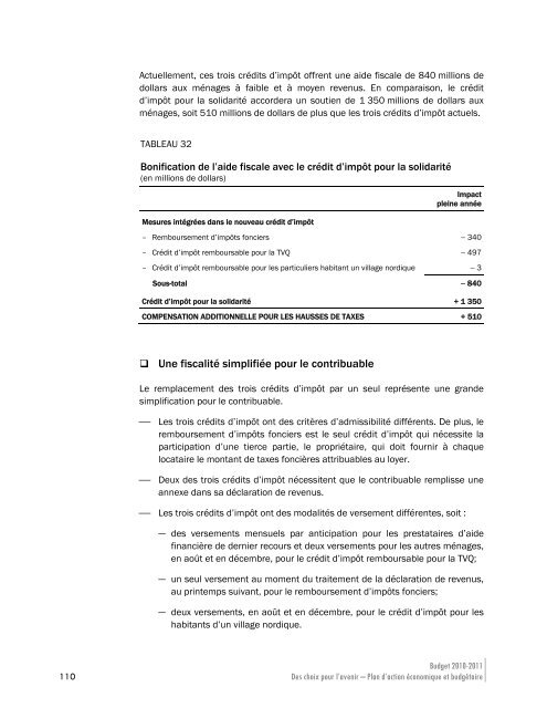 Plan d'action Ã©conomique et budgÃ©taire - Budget - Gouvernement ...