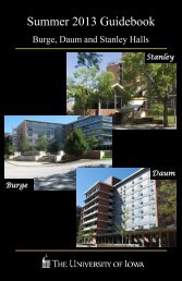 Burge, Currier, Daum, and Stanley Halls - Housing - University of Iowa