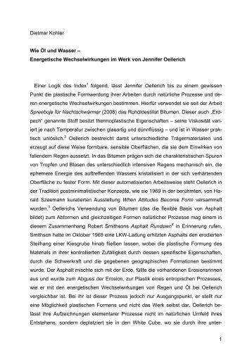 1 Dietmar Kohler Wie Ã–l und Wasser â€“ Energetische ...